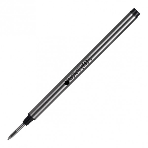 Refill in metallo per roller Montblanc - punta media - nero  - Monteverde - conf. 2 pz