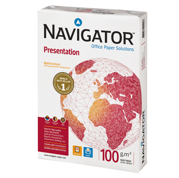 Carta Presentation 100 - A4 - 100 gr - bianco - Navigator - conf. 500 fogli
