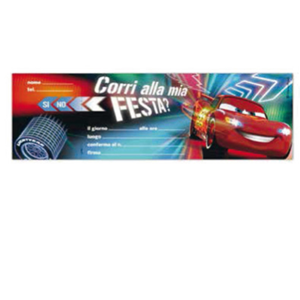 Blocchetto invito alla festa Cars 2 Disney - Sadoch - conf. 10 inviti