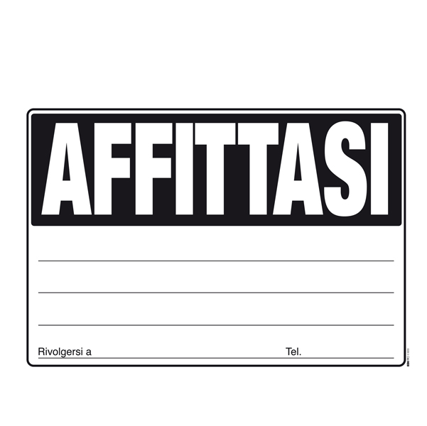 Cartello Affittasi - 24 x 33cm - colori assortiti - Edipro