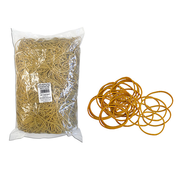 Elastici - gomma gialla - ø 4 cm - Markin - sacco da 1 kg