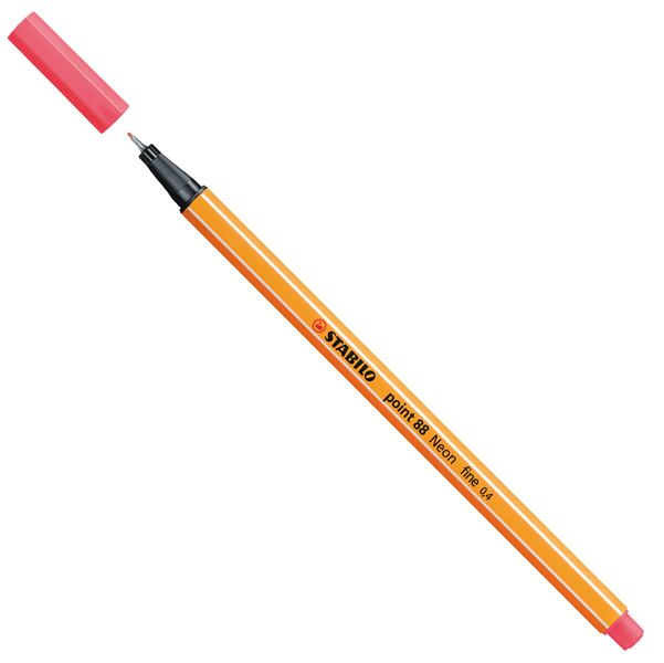 Fineliner Point 88 - tratto 0,4mm - rosso neon - Stabilo