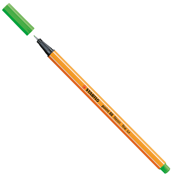 Fineliner Point 88  - tratto 0,4mm - verde fluo - Stabilo