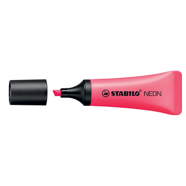 Evidenziatore stabilo Neon - punta a scalpello - tratto da 2,0-5,0mm - colore fucsia - Stabilo