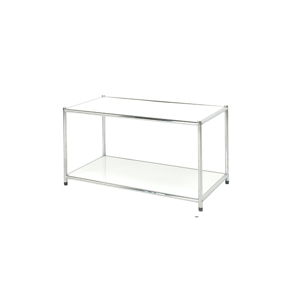 Libreria Easy System - 2 ripiani - acciaio cromato - 80x40x40,5 cm - bianco - Serena Group