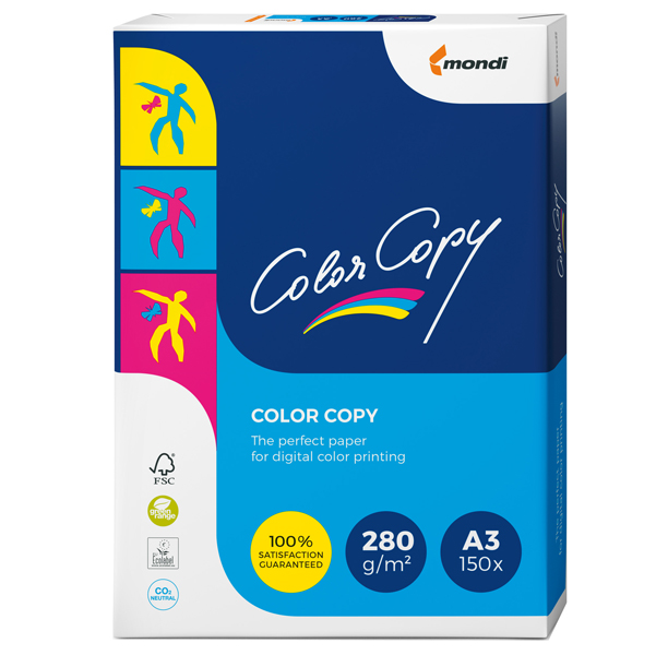 Carta bianca color copy A3 297x420mm 280gr 150fg mondi