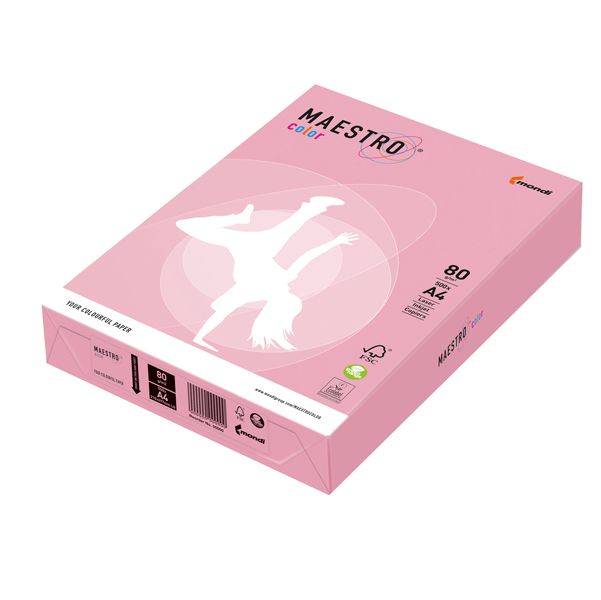 Carta Maestro Color - A4 - 80 gr - rosa tenue OPI74 - Mondi - conf. 500 fogli