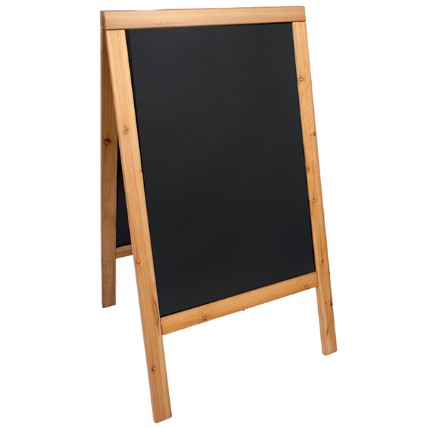 Lavagna Sandwich - cavalletto Teak - 69x125 cm - Securit