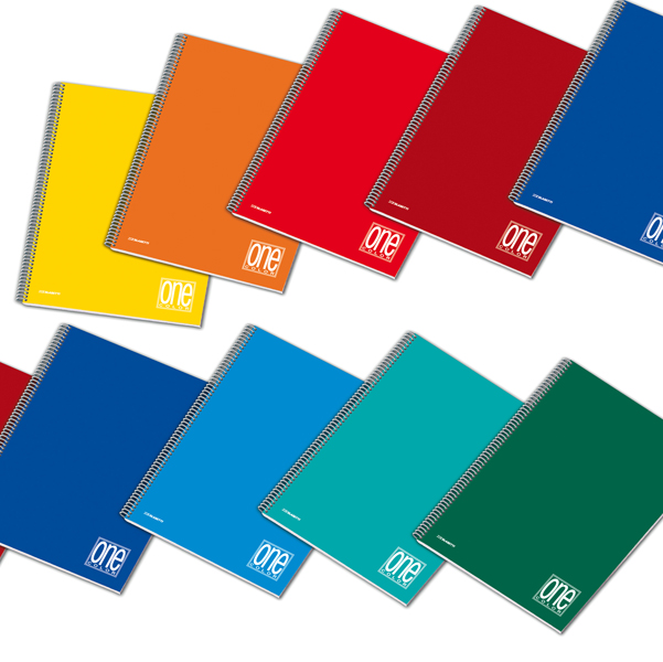 Quaderno One Color - A5 - quadretto 5mm - 80 fogli - 80gr - spiralato - copertina ppl - Blasetti