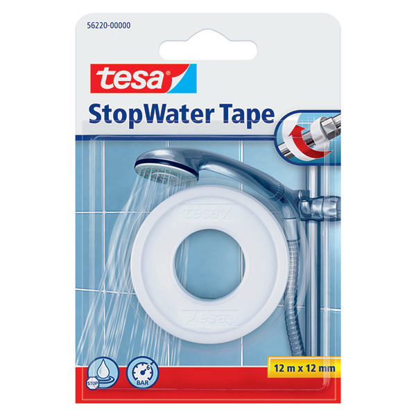 Nastro StopWater per riparazioni - Teflon - 12 mm x 12 m - bianco - Tesa®