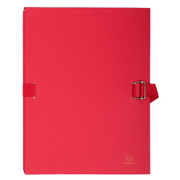 Cartella dorso estensibile rosso con alette in carta exacompta