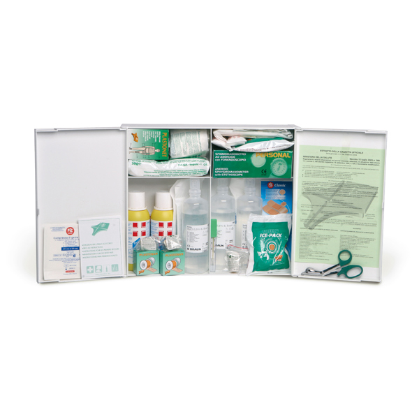 Armadietto di pronto soccorso 102/P - 45x37,5x13 cm - plastica - oltre 3 persone - bianco - PVS