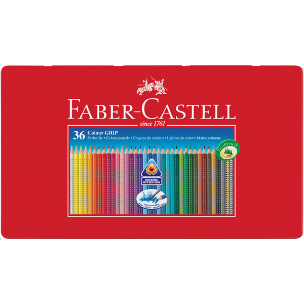 Colour Grip Astuccio in Metallo - acquerellabili - Faber Castell - astuccio 36 matite