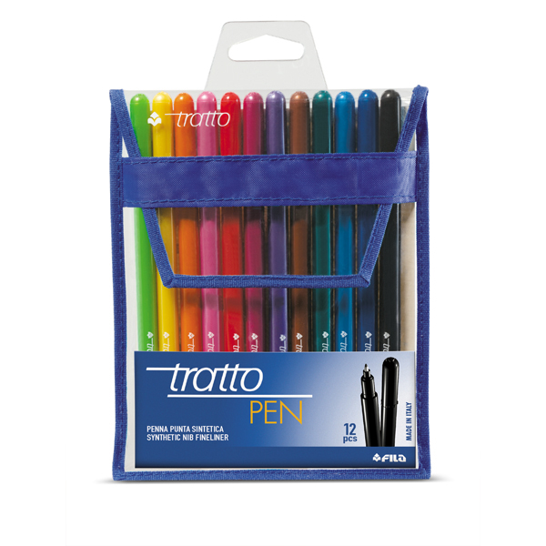 Pennarello fineliner Tratto Pen - tratto 0,5mm - colori assoriti - Tratto - busta 12 pennarelli