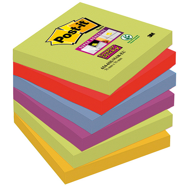 Blocco foglietti Post it® Super Sticky - colore Marrakesh - 76 x 76 mm - 90 fogli - Post it®