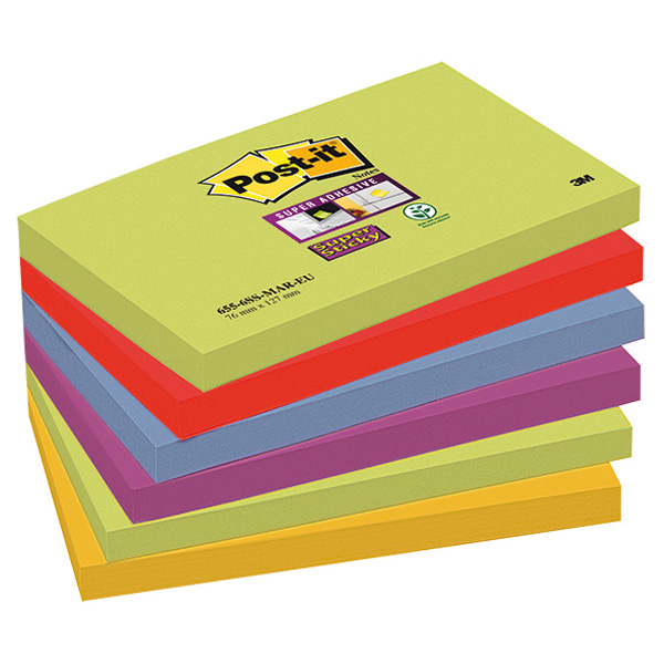 Blocco foglietti Post it® Super Sticky - colore Marrakesh - 76 x 127 mm - 90 fogli - Post it®