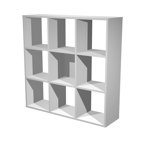 Libreria casellario Rainbow - 9 caselle - 104,1x29,2x103,9 cm - grigio alluminio - Artexport