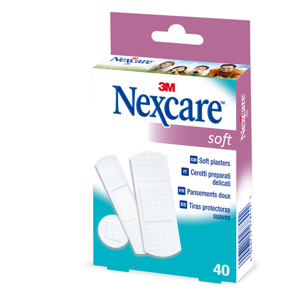 Cerotti Soft - TNT - 3 misure assortite - bianco - Nexcare - conf. 40 pezzi