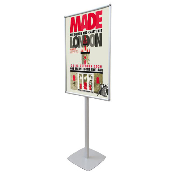 Porta poster monofacciale Info Pole Design - autoportante - cornice a scatto - 70x100 cm - Studio T