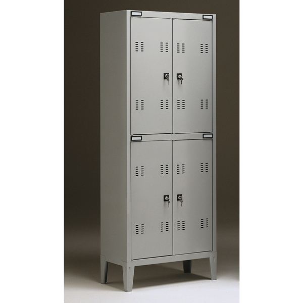 Armadio metallo - spogliatoio - 4 posti - 70x35x180 cm - grigio - Tecnical 2