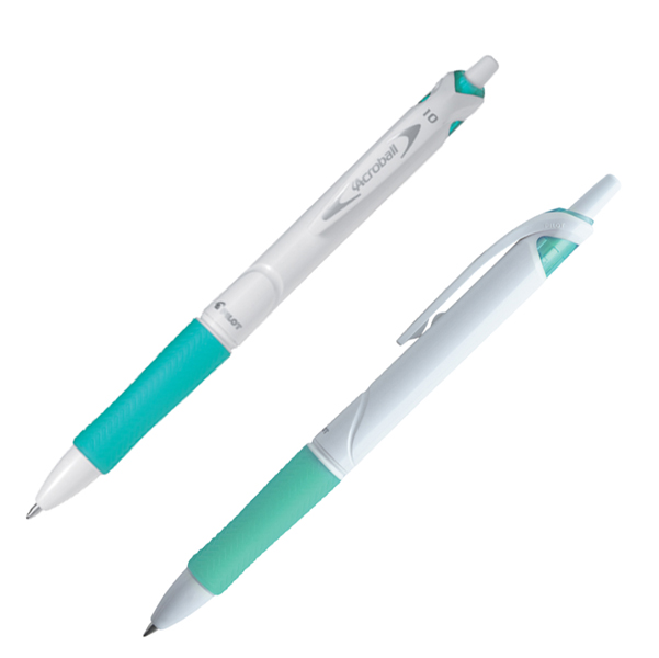 Penna a sfera a scatto Acroball Pure White Begreen - punta 1,0mm - verde  - Pilot