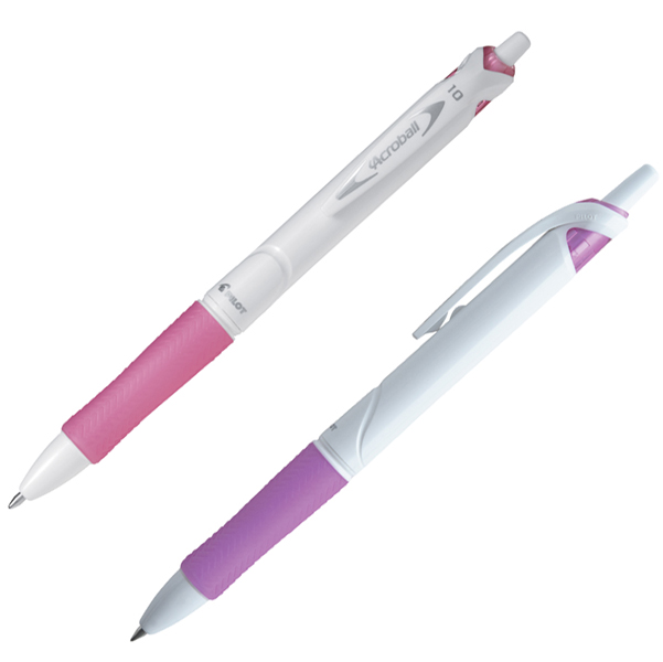 Penna a sfera a scatto Acroball Pure White Begreen - punta 1,0mm - rosa  - Pilot