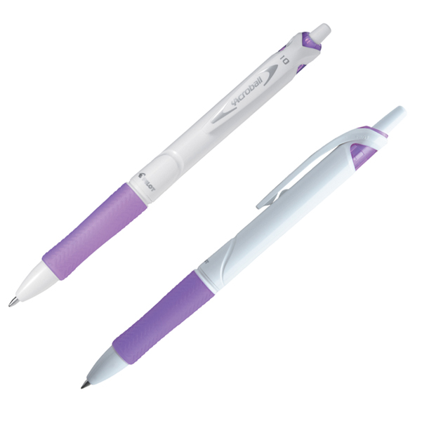 Penna a sfera a scatto Acroball Pure White Begreen  - punta 1,0mm - viola - Pilot