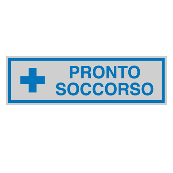 Targhetta adesiva - PRONTO SOCCORSO - 165x50 mm - Cartelli Segnalatori