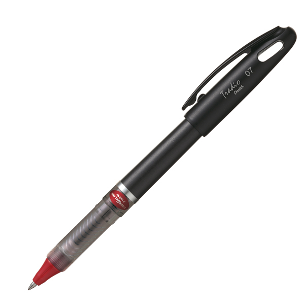 Roller con cappuccio Energel Tradio - punta 0,7mm - rosso - fusto nero - Pentel