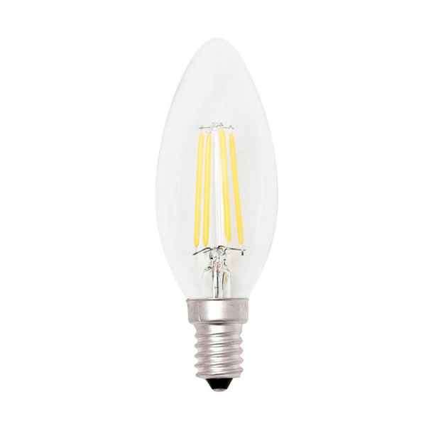 Lampada - Led - candela - C35 - a filamento - 4W - E14 - 3000K - luce calda - MKC