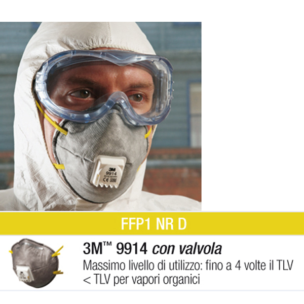 Scatola 10 mascherine 9914 con carboni attivi ffp1