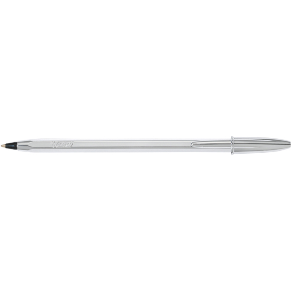 Scatola 20 penna sfera cristal® shine silver medio 1,0mm nero bic®