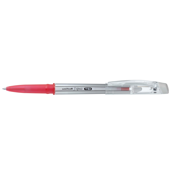 Penna a sfera gel cancellabile Uniball Signo TSI - punta 0,7mm - rosso  - Uni Mitsubishi