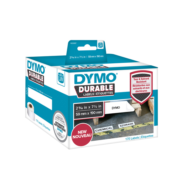 Rotolo 170 etichette LW Durable Industrial - 1933087 - 59x190 mm - carta - bianco - Dymo