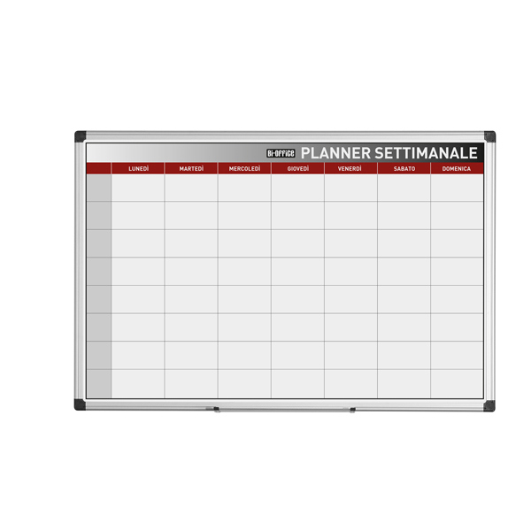 Planner magnetico settimanale - 90x60 cm - silver - Bi-Office