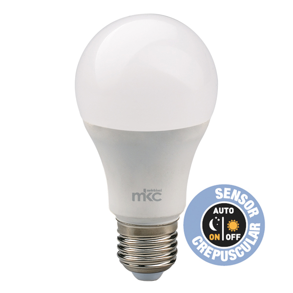 Lampada - Led - goccia - 10W - E27 - 4000K - con sensore crepuscolare - MKC