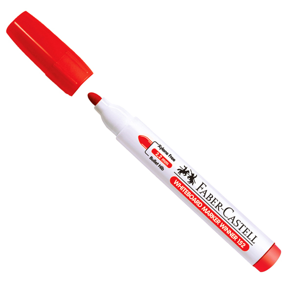 Marcatore Whiteboard Marker Winner 152 - punta 2,2mm - rosso - Faber Castell