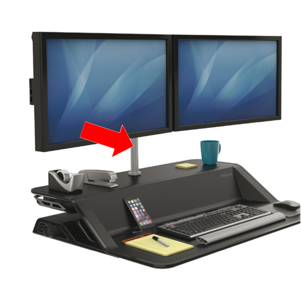 Braccio porta monitor doppio per Postazione Sit Stand Lotus