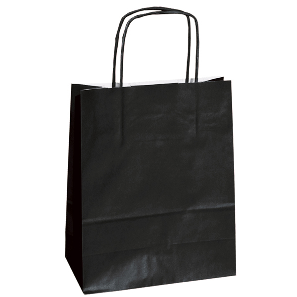 Shoppers in carta - maniglie cordino - nero - 14 x 9 x 20cm - conf. 25 shoppers