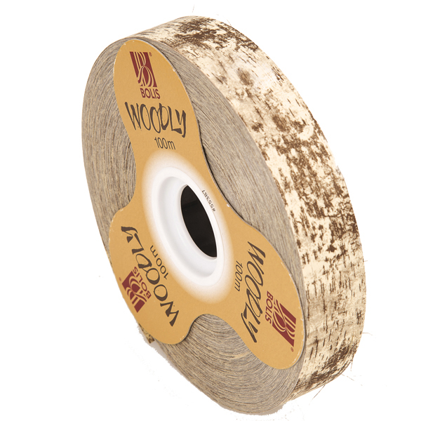 Rotolo nastro Woodly - corteccia/avorio - 24mm x 100mt - Bolis