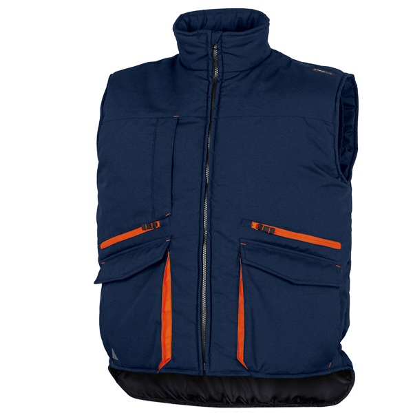 Gilet imbottito Sierra 2 - tela/poliestere/cotone foderato - taglia L - blu/arancio - Deltaplus