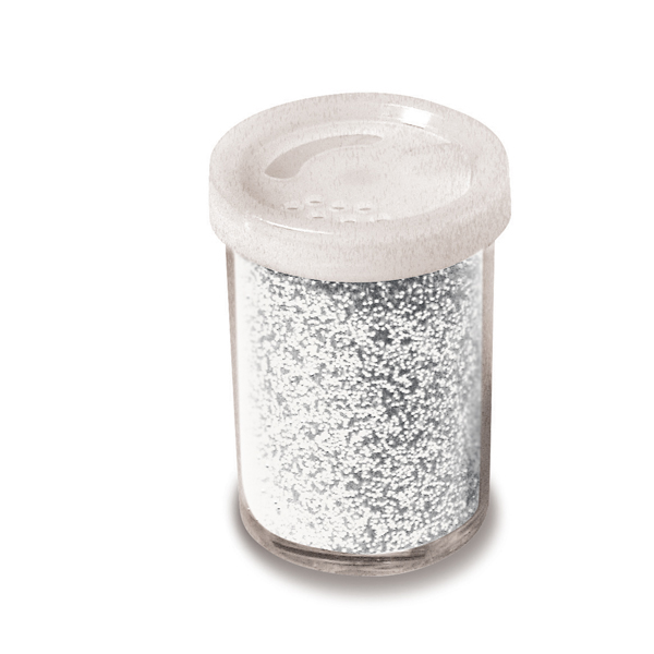 Glitter flacone grana fine - 25ml - argento - CWR
