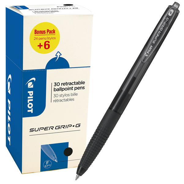 Penna a sfera Supergrip G a scatto - punta fine 0,7mm - blu  - Pilot - conf. 30 pezzi