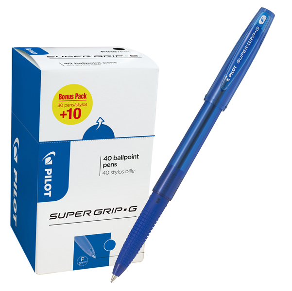 Penna a sfera Supergrip G con cappuccio - punta fine 0,7mm - blu  - Pilot -  conf. 40 pezzi