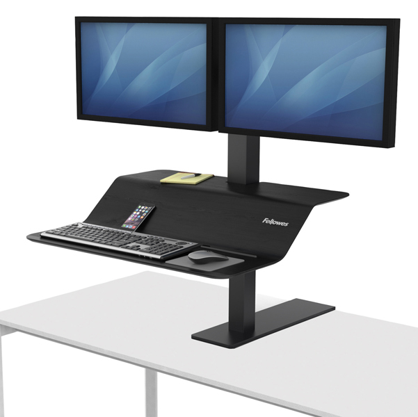 Postazione Di Lavoro 3-in-1 Maclean MC-633 A Parete - Supporto 2 Monitor + Ripiano Tastiera + Supporto PC