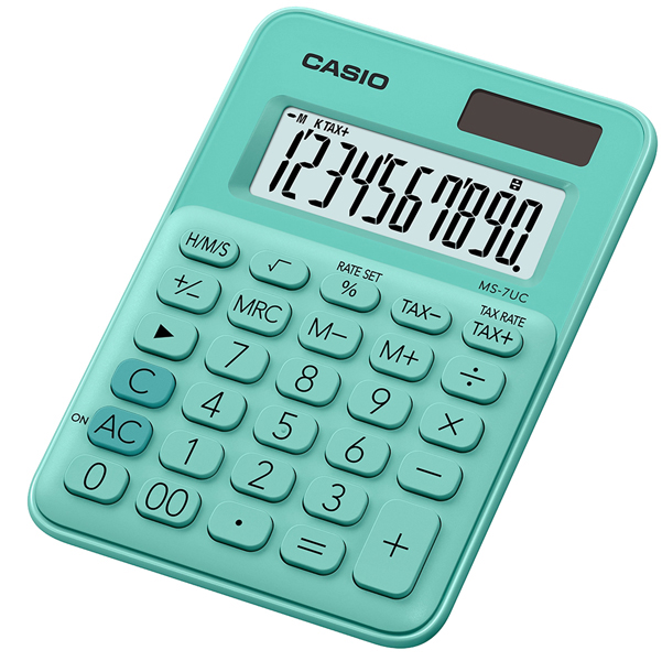 Calcolatrice da tavolo MS-7UC - 10 cifre - big display - verde - Casio