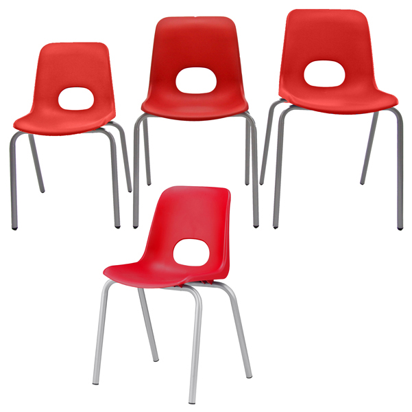 Seduta Teddy - serie School grande - PPL - altezza 46 cm - rosso - Unisit