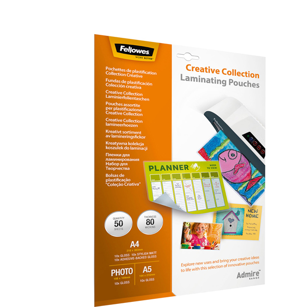 Pouches Admire Creative Collection - formati assortiti - Fellowes - scatola 50 pezzi