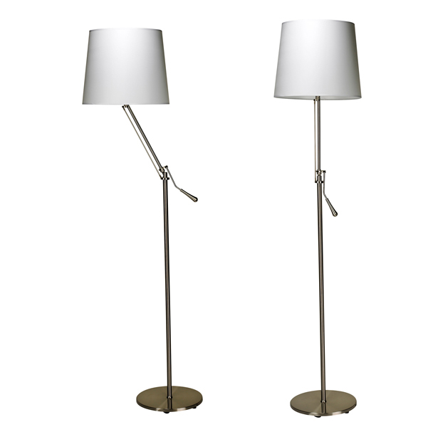 Lampada da terra Inclinea - a led - base diametro 28 cm - altezza 140-158 cm - 11W - con paralume - bianco - Unilux