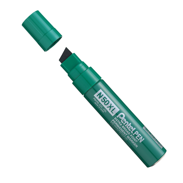 Marcatore permanente N50 - punta a scalpello da 8,00-15,40mm - verde - Pentel